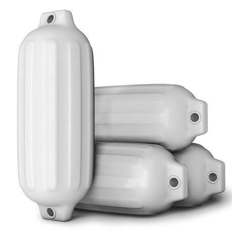 4 guardabarros de vinilo acanalados marinos para barco de 8.5" x 27"