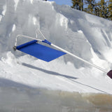 Rastrillo de Nieve Ajustable de 21 Pies de Aluminio para Techo con Ruedas y Lona Oxford