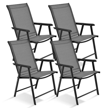 Sillas plegables de patio (paquete de 4) portátiles para acampar al aire libre