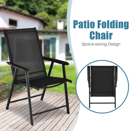 Sillas plegables de patio (paquete de 4) portátiles para acampar al aire libre