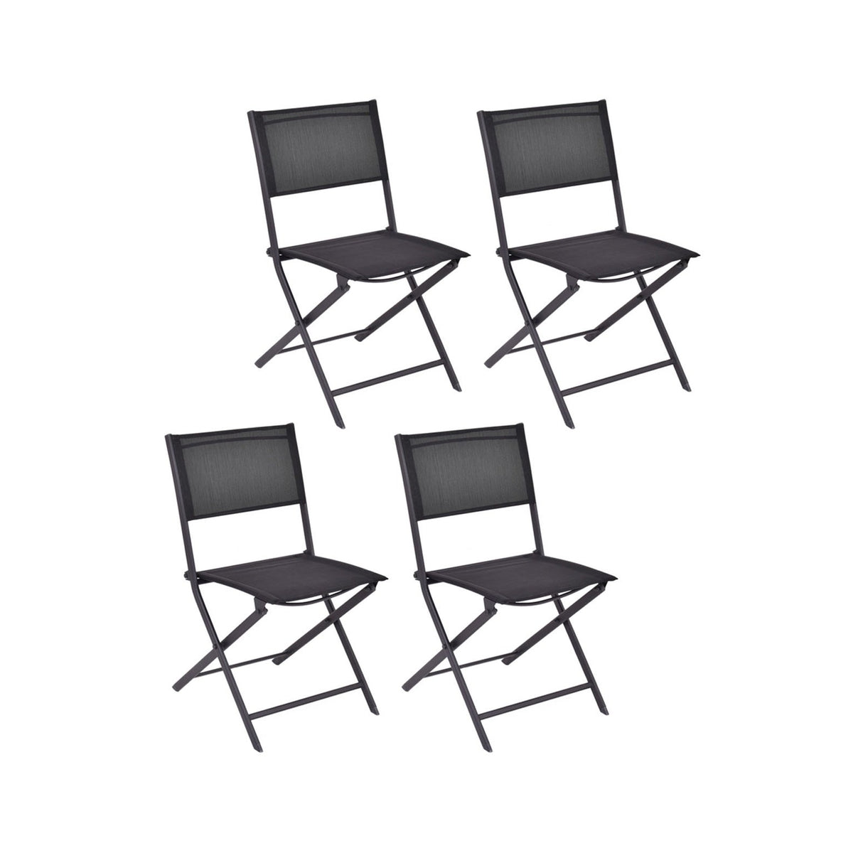 Juego de 4 sillas plegables para patio exterior