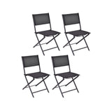 Juego de 4 sillas plegables para patio exterior