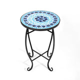 Outdoor Indoor Steel Accent Plant Stand Cobalt Table