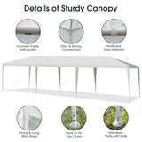 Carpa cenador de 10 x 30 pies con estacas de conexión y cuerdas de viento