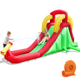 Castillo Hinchable Acuático con Tobogán, Pared de Escalada y Salto con Soplador de 380W