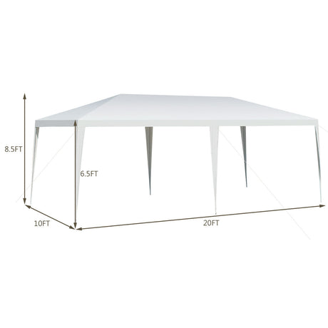 Carpa de toldo impermeable de 10 x 20 pies con estacas y cuerdas de viento