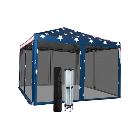 Carpa Toldo Plegable Instantáneo de 3 m x 3 m Fácil de Montar con Mosquitera