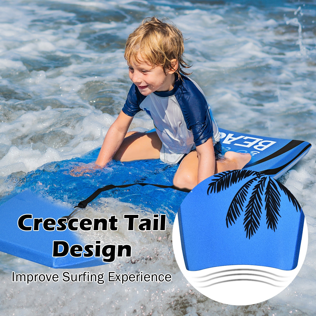 Tabla de surf ultraligera con correa y núcleo de EPS para bodyboard