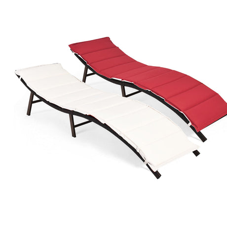 2 Sillas Plegables para Tumbona de Patio