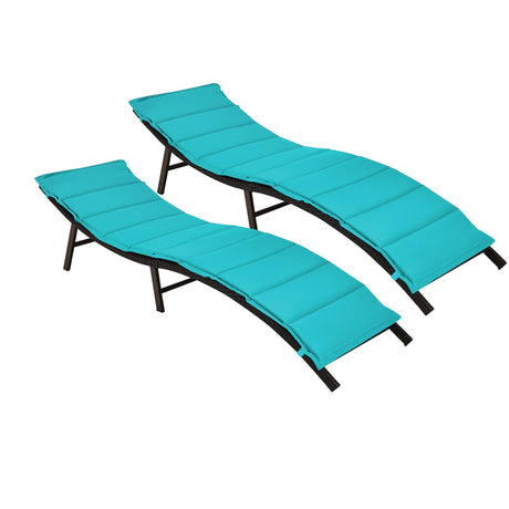 2 Sillas Plegables para Tumbona de Patio