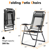 2 sillas reclinables plegables ajustables para patio con respaldo regulable en 7 niveles