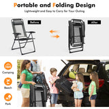 2 sillas reclinables plegables ajustables para patio con respaldo regulable en 7 niveles