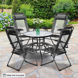 2 sillas reclinables plegables ajustables para patio con respaldo regulable en 7 niveles