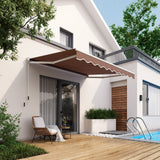 Toldo retráctil para patio de 8 x 6.6 pies con manivela manual