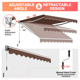 Toldo retráctil para patio de 8 x 6.6 pies con manivela manual