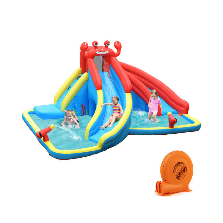 Castillo hinchable acuático con cañón de agua y soplador de 680 W