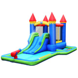 Casa inflable para niños con tobogán de agua sin soplador