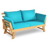 Sofá cama convertible para patio con cojín grueso