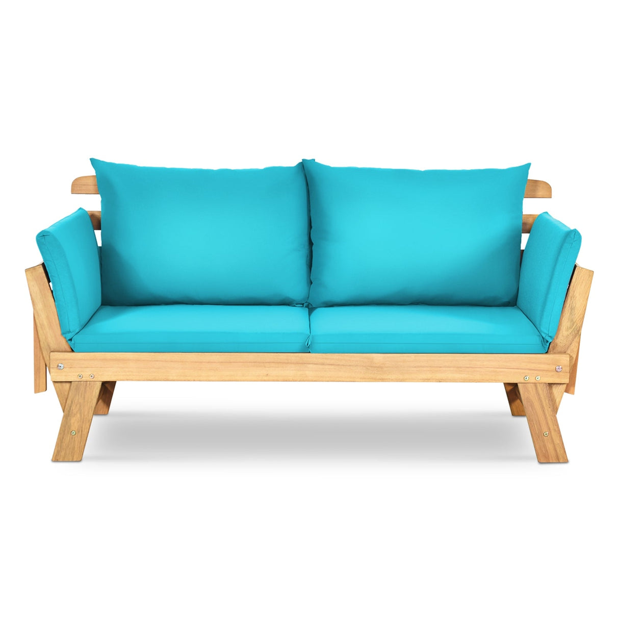 Sofá cama convertible para patio con cojín grueso
