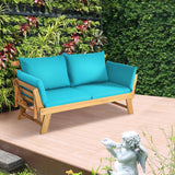 Sofá cama convertible para patio con cojín grueso