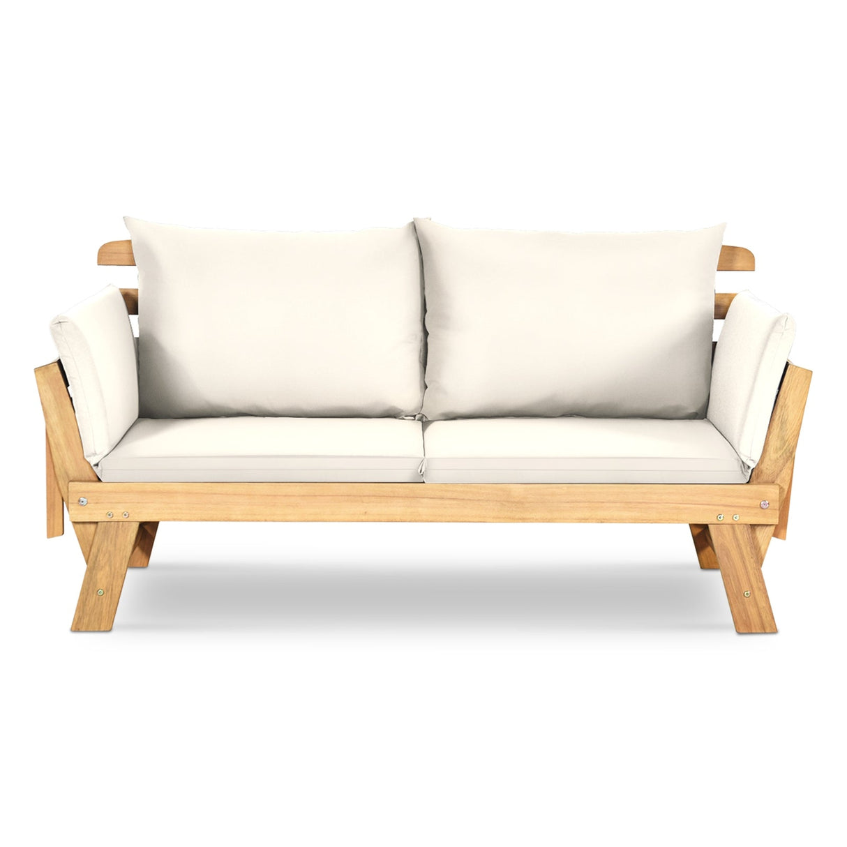 Sofá cama convertible para patio con cojín grueso