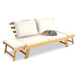 Sofá cama convertible para patio con cojín grueso