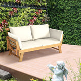 Sofá cama convertible para patio con cojín grueso