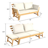 Sofá cama convertible para patio con cojín grueso