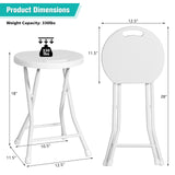 Set of 4 18 Inch Collapsible Round Stools with Handle