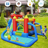 Piscina inflable con tobogán acuático para escalar y soplador incluidos