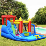 Piscina inflable con tobogán acuático para escalar y soplador incluidos