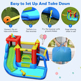 Piscina inflable con tobogán acuático para escalar y soplador incluidos