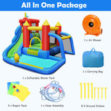 Piscina inflable con tobogán acuático para escalar y soplador incluidos