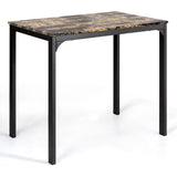Juego de comedor de altura de mostrador de 3 piezas con mesa de imitación mármol