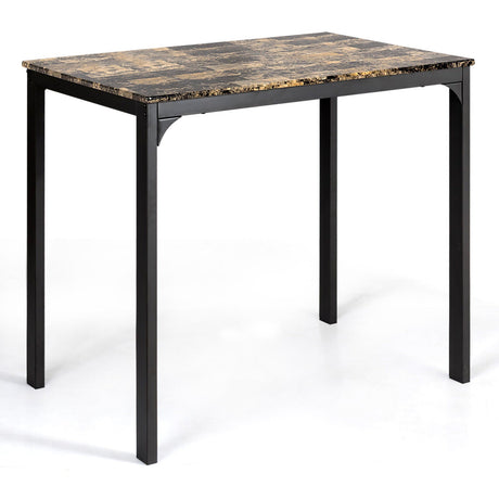 Juego de comedor de altura de mostrador de 3 piezas con mesa de imitación mármol