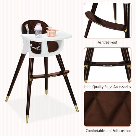 Trona ajustable 3 en 1 para bebés con cojín de asiento suave para niños pequeños