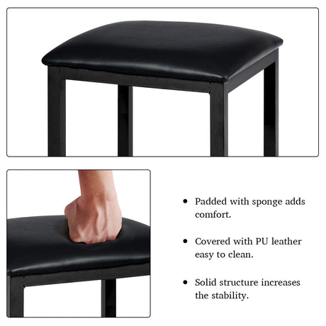 Juego de comedor de altura de mostrador de 3 piezas con mesa de imitación mármol