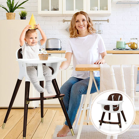 Trona ajustable 3 en 1 para bebés con cojín de asiento suave para niños pequeños