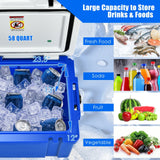 Nevera portátil estanca de 55 litros para camping - Azul