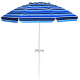 7.2 Feet Portable Outdoor Beach Umbrella with Sand Anchor and Tilt Mechanism