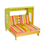 Sillón reclinable para patio para niños con portavasos y toldo