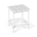 15 Inch Patio Square Wooden Slat End Side Coffee Table for Garden