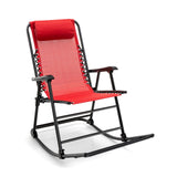 Sillón mecedora plegable liviano para exteriores con reposapiés