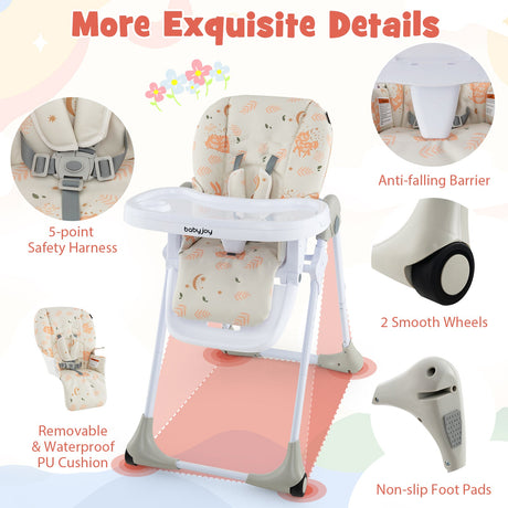 Silla alta convertible 3 en 1 para bebés