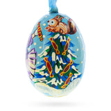 Girl Giving Candy to Squirrel Wooden Christmas Ornament
