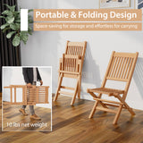 Outdoor Bistro Set with Slatted Seat and Tabletop for Backyard