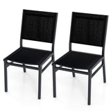 Outdoor Dining Chairs with Breathable Seat and Backrest for Backyard Porch Poolside
