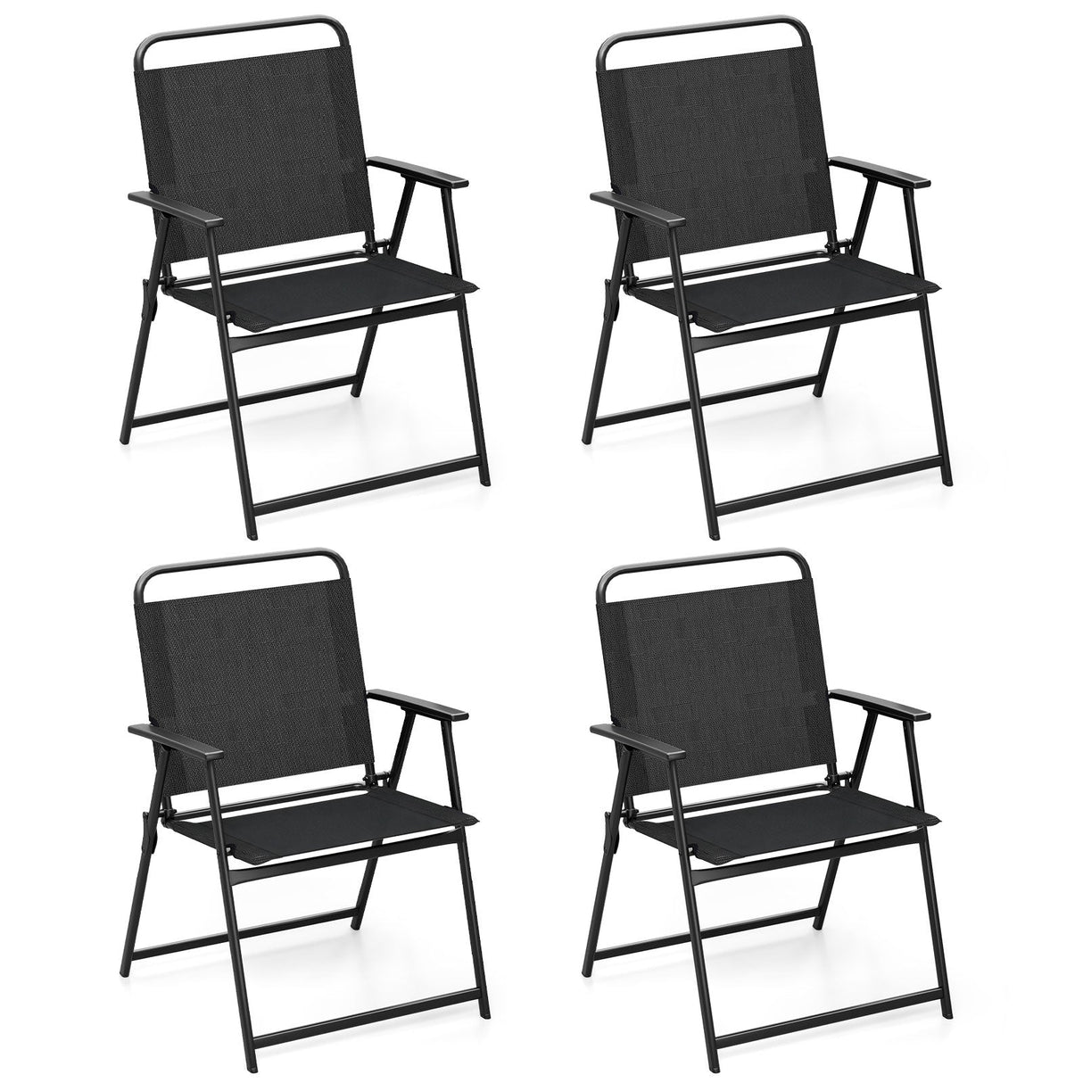 Juego de 2/4/6 sillas plegables de exterior con asiento transpirable