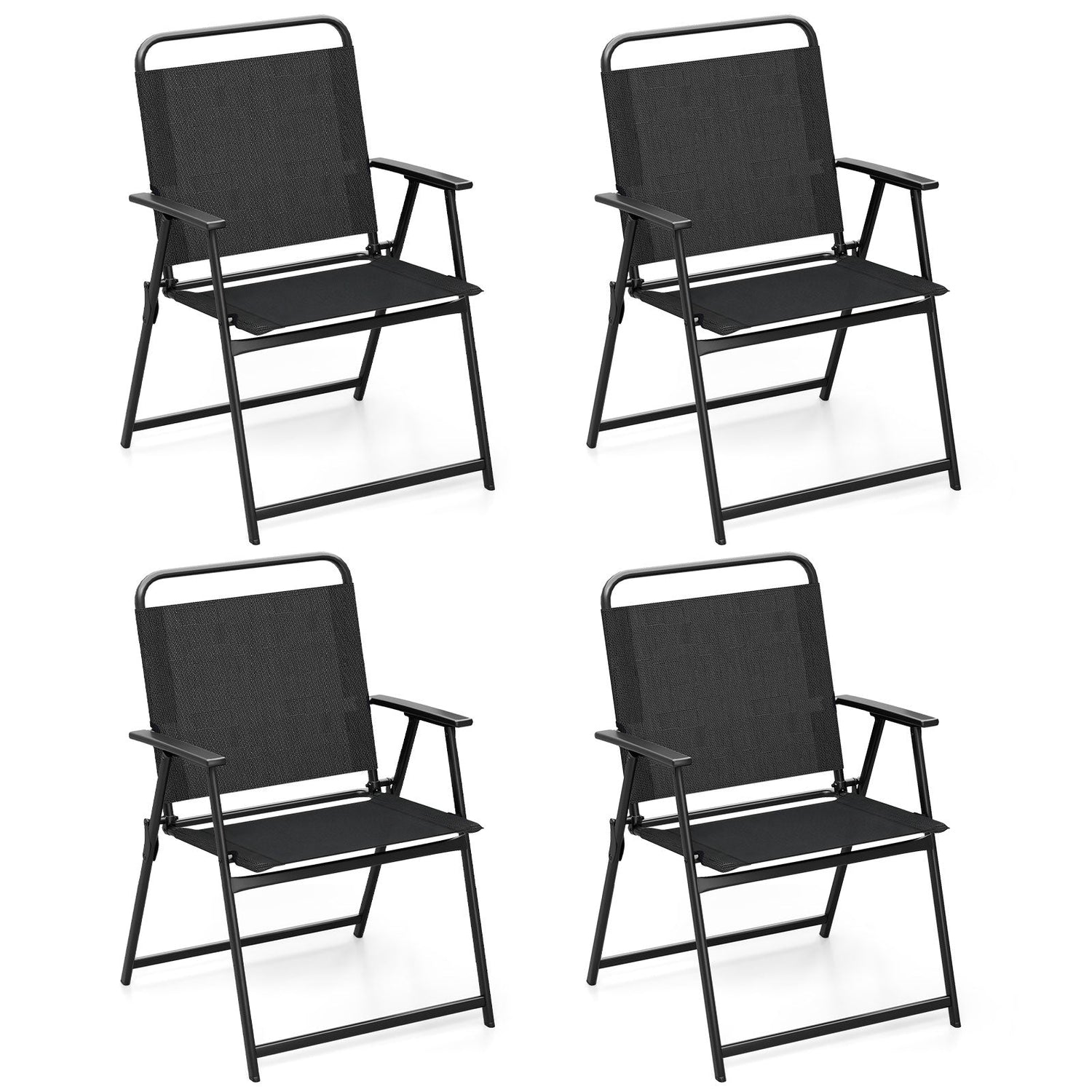 Juego de 2/4/6 sillas plegables de exterior con asiento transpirable