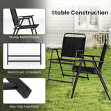 Juego de 2/4/6 sillas plegables de exterior con asiento transpirable